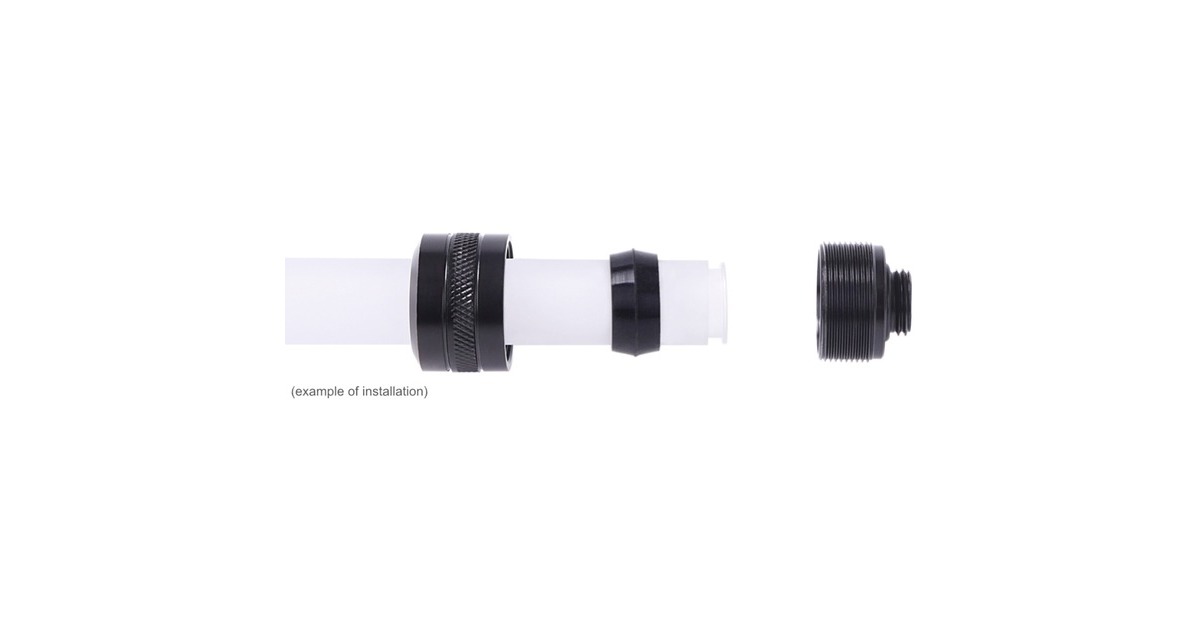 Alphacool Eiszapfen PRO 16mm HardTube Fitting G1/4 - Deep Black, Verbindung(schwarz)