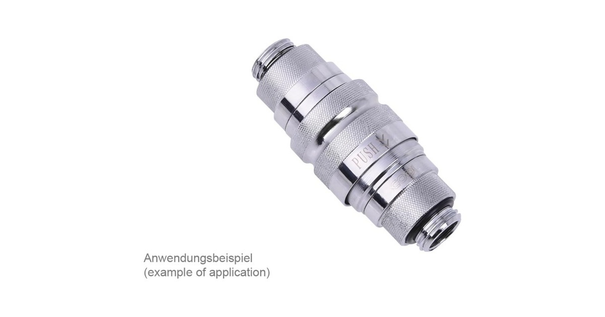 Alphacool Eiszapfen Schnellverschluss Kupplung G1/4 AG - Chrome, Verbindung(chrom, für weiche Schläuche (PVC, Silikon, Neoprene))