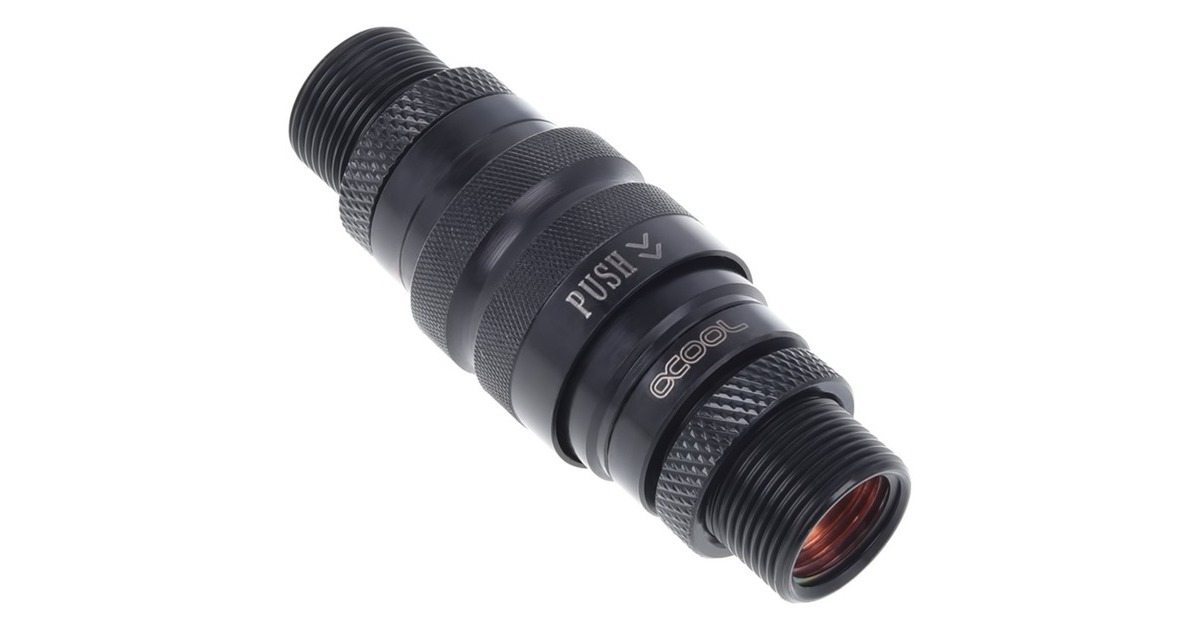 Alphacool Eiszapfen Schnellverschlusskupplungsset mit Doppel Schottverschraubung G1/4 IG - Deep Black, Verbindung(schwarz (matt), für weiche Schläuche (PVC, Silikon, Neoprene))