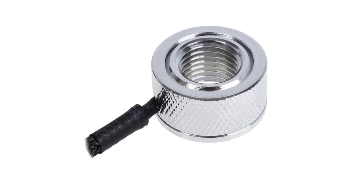 Alphacool Eiszapfen Temperatursensor G1/4 IG/IG(chrom, mit AG Adapter - Chrome)