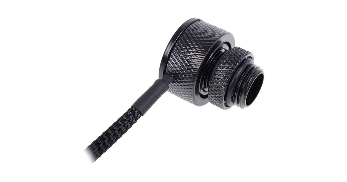 Alphacool Eiszapfen Temperatursensor G1/4 IG/IG(schwarz, mit AG Adapter - Deep Black)