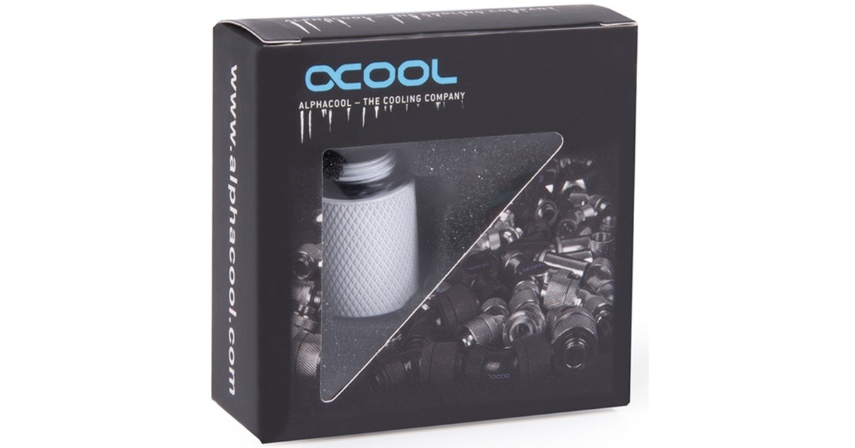 Alphacool Eiszapfen Verlängerung 20mm G1/4 AG auf G1/4 IG - White(weiß, für weiche Schläuche (PVC, Silikon, Neoprene))