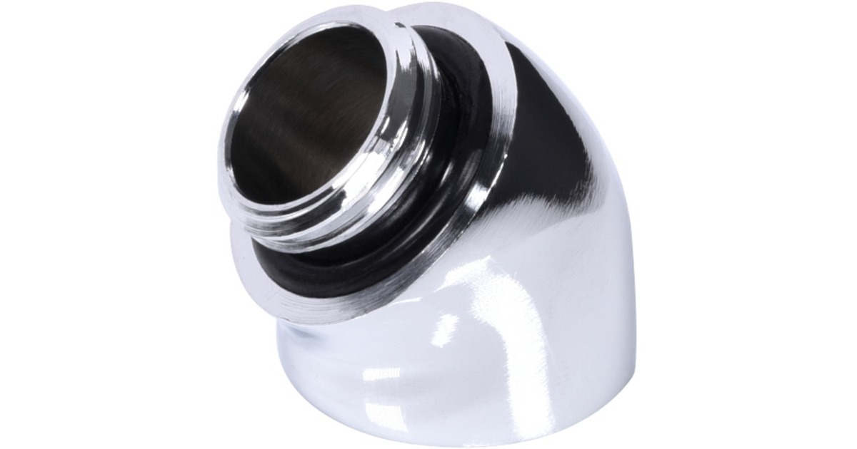Alphacool Eiszapfen Winkeladapter 45° G1/4 AG auf G1/4 IG - chrome, Verbindung(chrom)