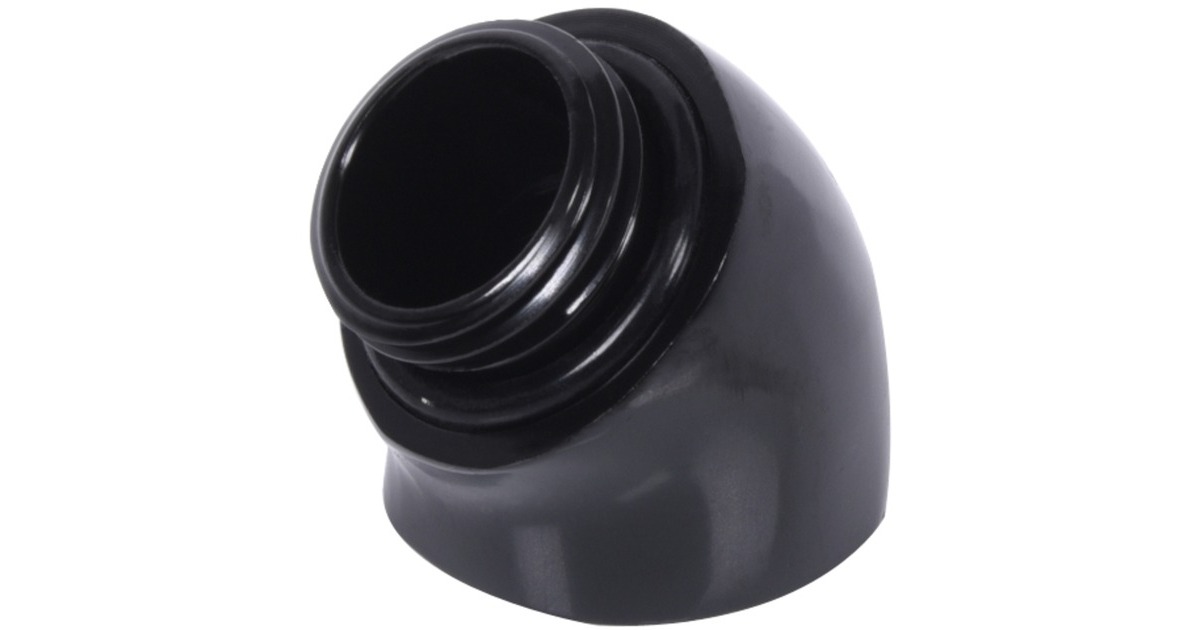 Alphacool Eiszapfen Winkeladapter 45° G1/4 AG auf G1/4 IG - schwarz, Verbindung(schwarz)