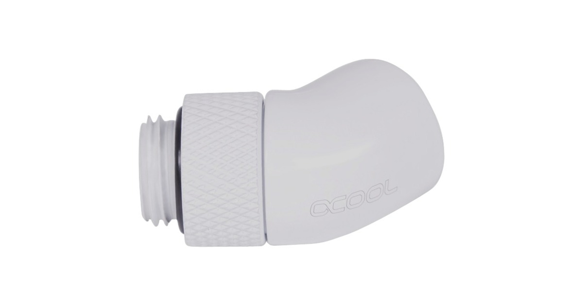 Alphacool Eiszapfen Winkeladapter 45° drehbar G1/4 AG auf G1/4 IG - White, Anschlüsse(weiß)