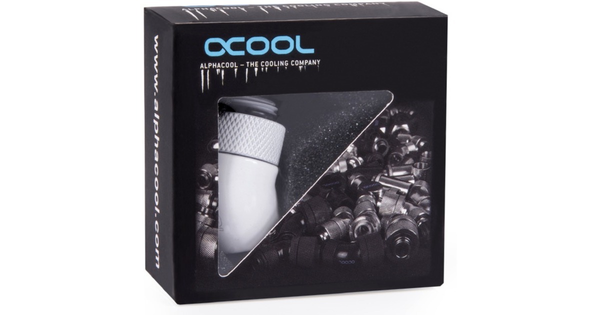Alphacool Eiszapfen Winkeladapter 45° drehbar G1/4 AG auf G1/4 IG - White, Anschlüsse(weiß)