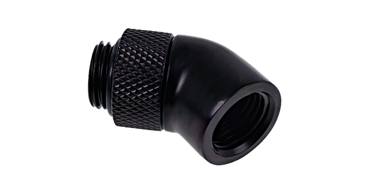 Alphacool Eiszapfen Winkeladapter, Anschlüsse(schwarz, 360° drehbar, 45° gewinkelt)