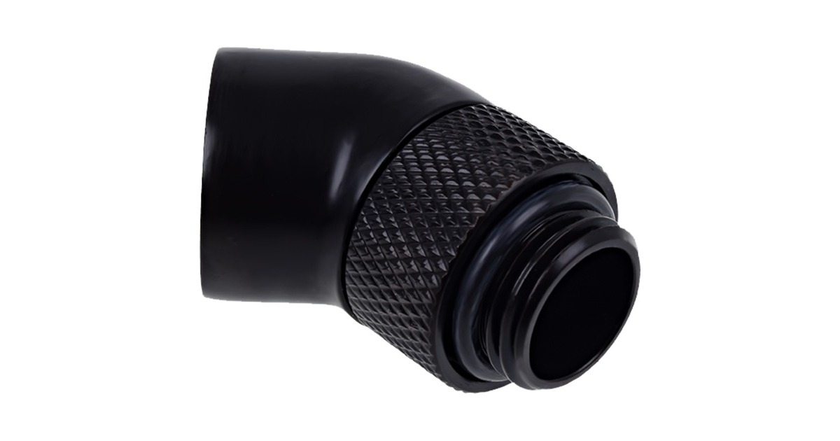 Alphacool Eiszapfen Winkeladapter, Anschlüsse(schwarz, 360° drehbar, 45° gewinkelt)