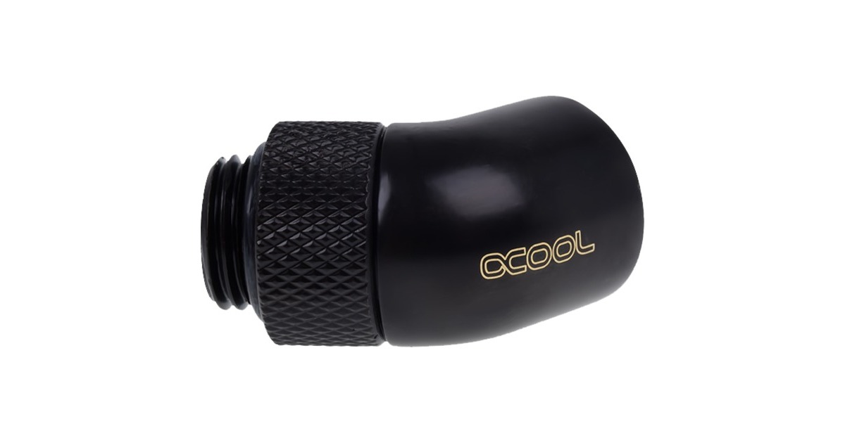 Alphacool Eiszapfen Winkeladapter, Anschlüsse(schwarz, 360° drehbar, 45° gewinkelt)