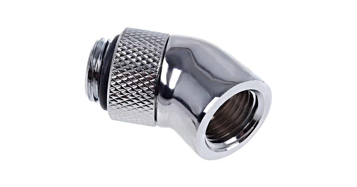 Alphacool Eiszapfen Winkeladapter, Anschlüsse(chrom, 360° drehbar, 45° gewinkelt)