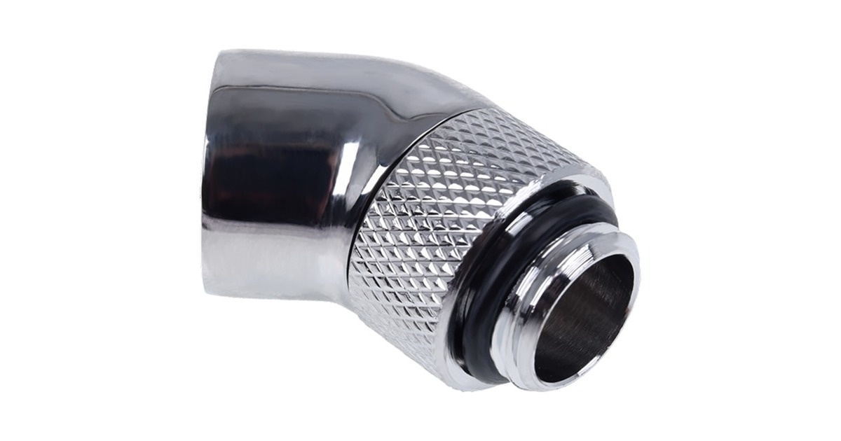 Alphacool Eiszapfen Winkeladapter, Anschlüsse(chrom, 360° drehbar, 45° gewinkelt)