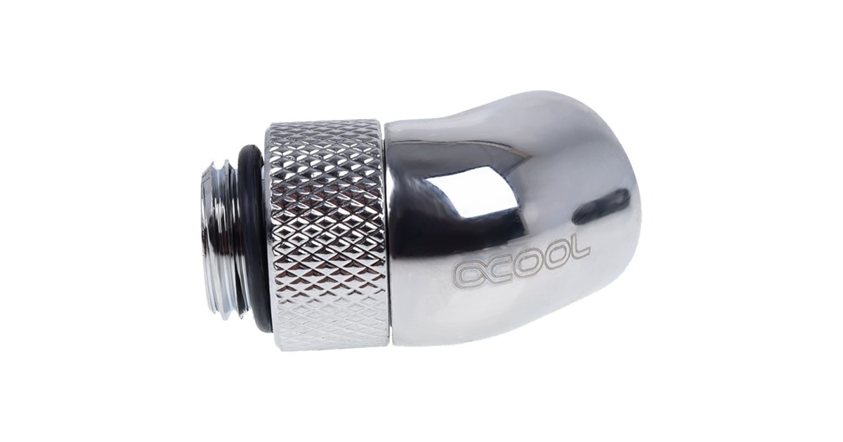 Alphacool Eiszapfen Winkeladapter, Anschlüsse(chrom, 360° drehbar, 45° gewinkelt)