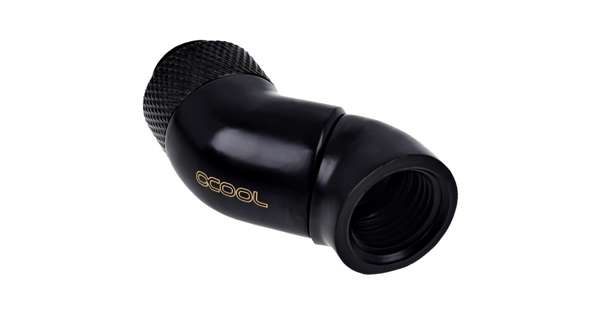 Alphacool Eiszapfen Winkeladapter, Anschlüsse(schwarz, 2x 45° gewinkelt)