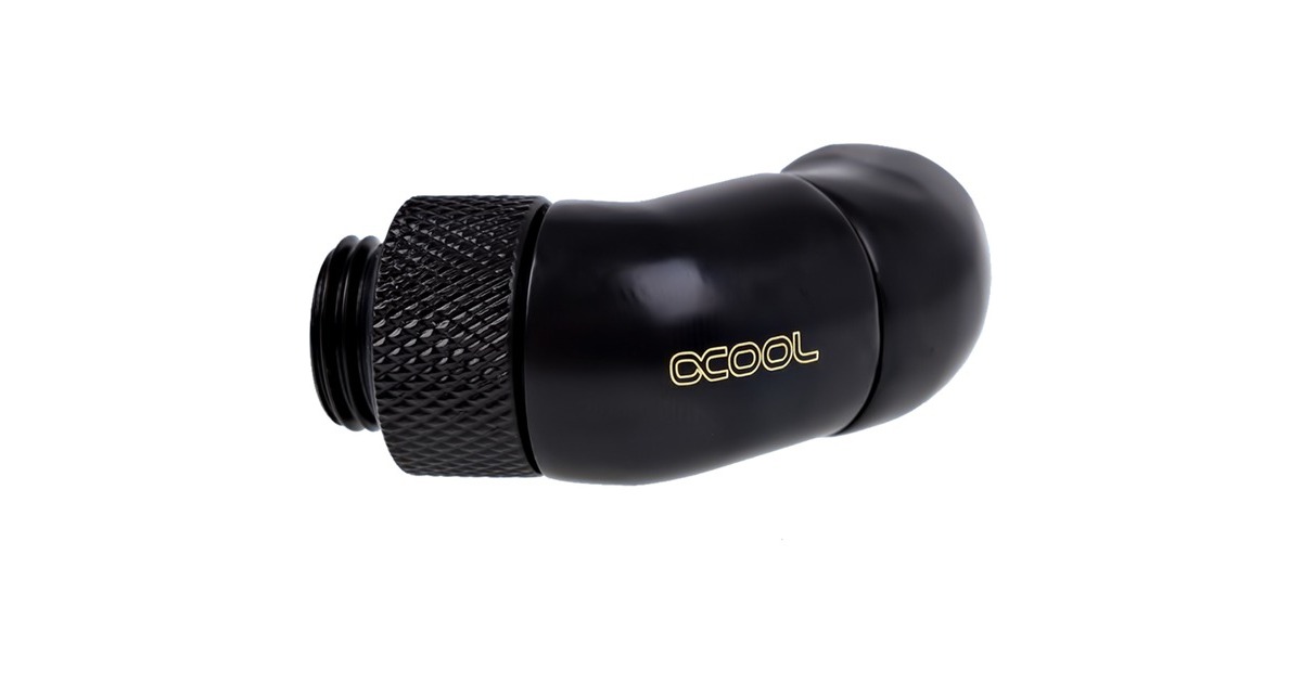 Alphacool Eiszapfen Winkeladapter, Anschlüsse(schwarz, 2x 45° gewinkelt)