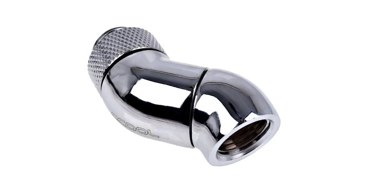 Alphacool Eiszapfen Winkeladapter, Anschlüsse(chrom, 2x 45° gewinkelt)