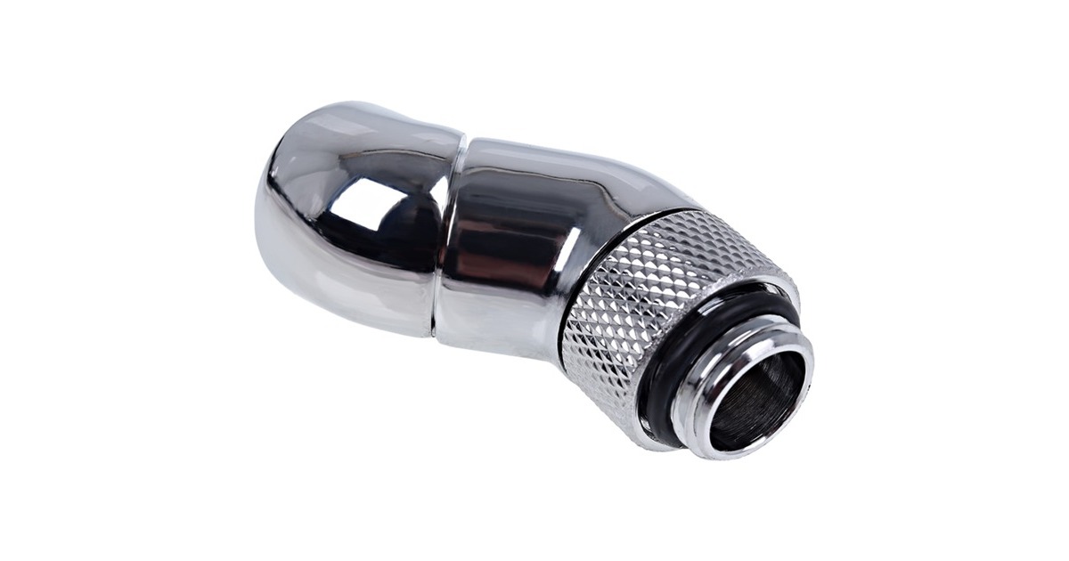 Alphacool Eiszapfen Winkeladapter, Anschlüsse(chrom, 2x 45° gewinkelt)