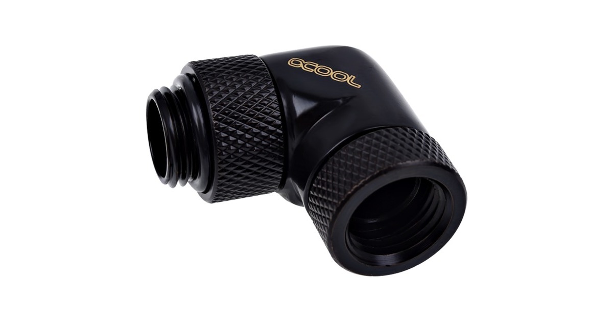 Alphacool Eiszapfen Winkeladapter, Anschlüsse(schwarz, 360° drehbar, 90° gewinkelt)