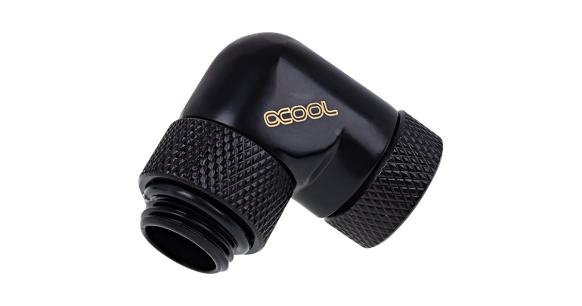 Alphacool Eiszapfen Winkeladapter, Anschlüsse(schwarz, 360° drehbar, 90° gewinkelt)