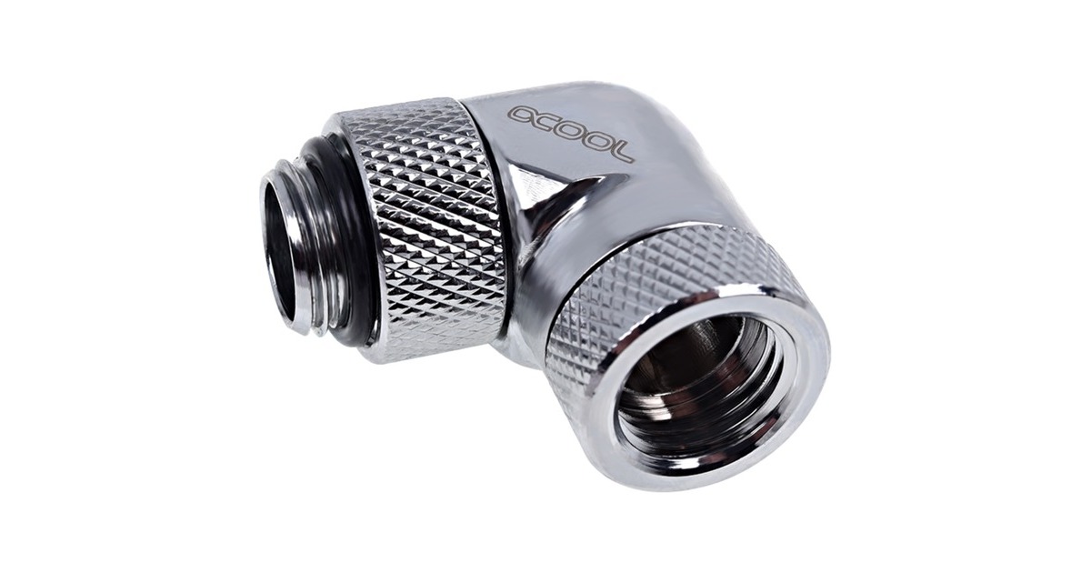 Alphacool Eiszapfen Winkeladapter, Anschlüsse(chrom, 360° drehbar, 90° gewinkelt)