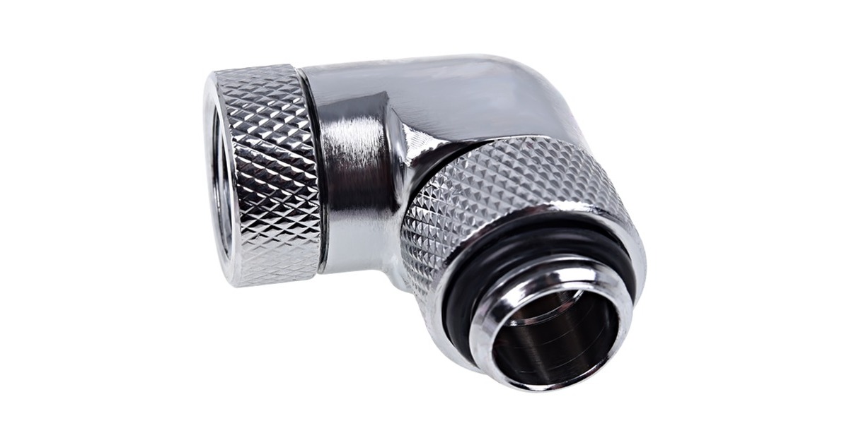 Alphacool Eiszapfen Winkeladapter, Anschlüsse(chrom, 360° drehbar, 90° gewinkelt)