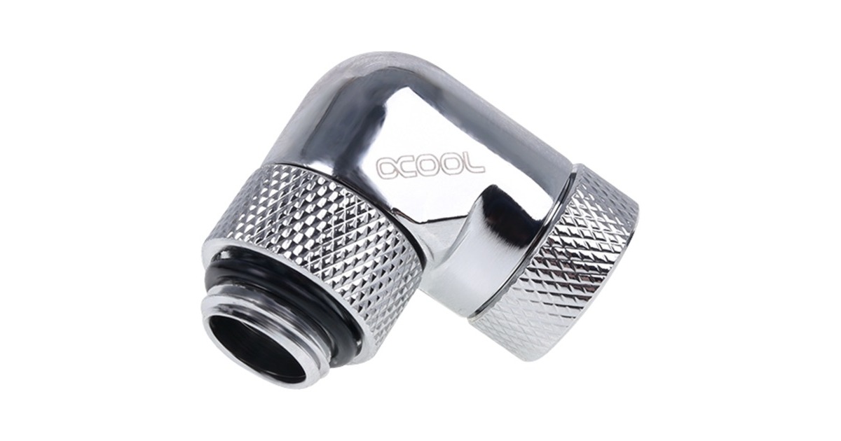 Alphacool Eiszapfen Winkeladapter, Anschlüsse(chrom, 360° drehbar, 90° gewinkelt)