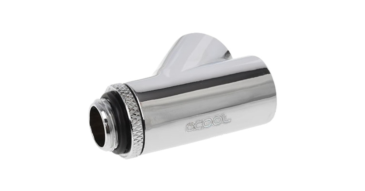 Alphacool Eiszapfen Y-Verbinder 45° - G1/4 drehbar, Verbindung(chrom, 2x Innen 1x Außengewinde - Chrome)