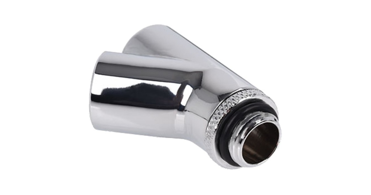 Alphacool Eiszapfen Y-Verbinder 45° - G1/4 drehbar, Verbindung(chrom, 2x Innen 1x Außengewinde - Chrome)