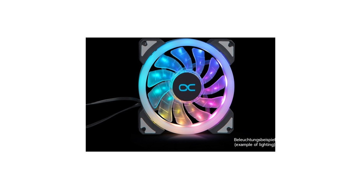 Alphacool Eiszyklon Aurora LUX Digital RGB 92x92x25mm, Gehäuselüfter(transparent/schwarz)