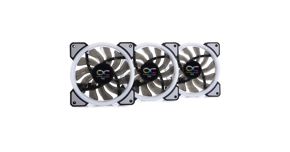 Alphacool Eiszyklon Aurora LUX Digital RGB - 3er Kit 120x120x25mm, Gehäuselüfter(3er Pack, inkl. Digital RGB LED Controller)
