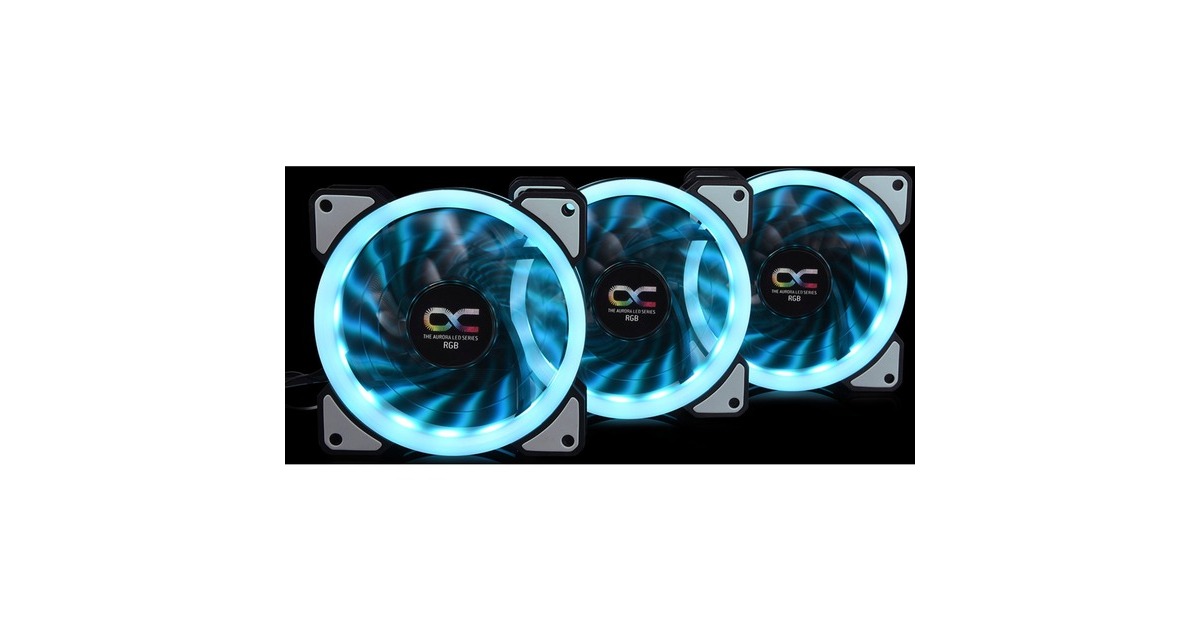 Alphacool Eiszyklon Aurora LUX Digital RGB - 3er Kit 120x120x25mm, Gehäuselüfter(3er Pack, inkl. Digital RGB LED Controller)