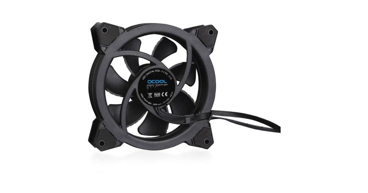 Alphacool Eiszyklon Aurora LUX PRO Digital RGB 120x120x25mm, Gehäuselüfter(schwarz)