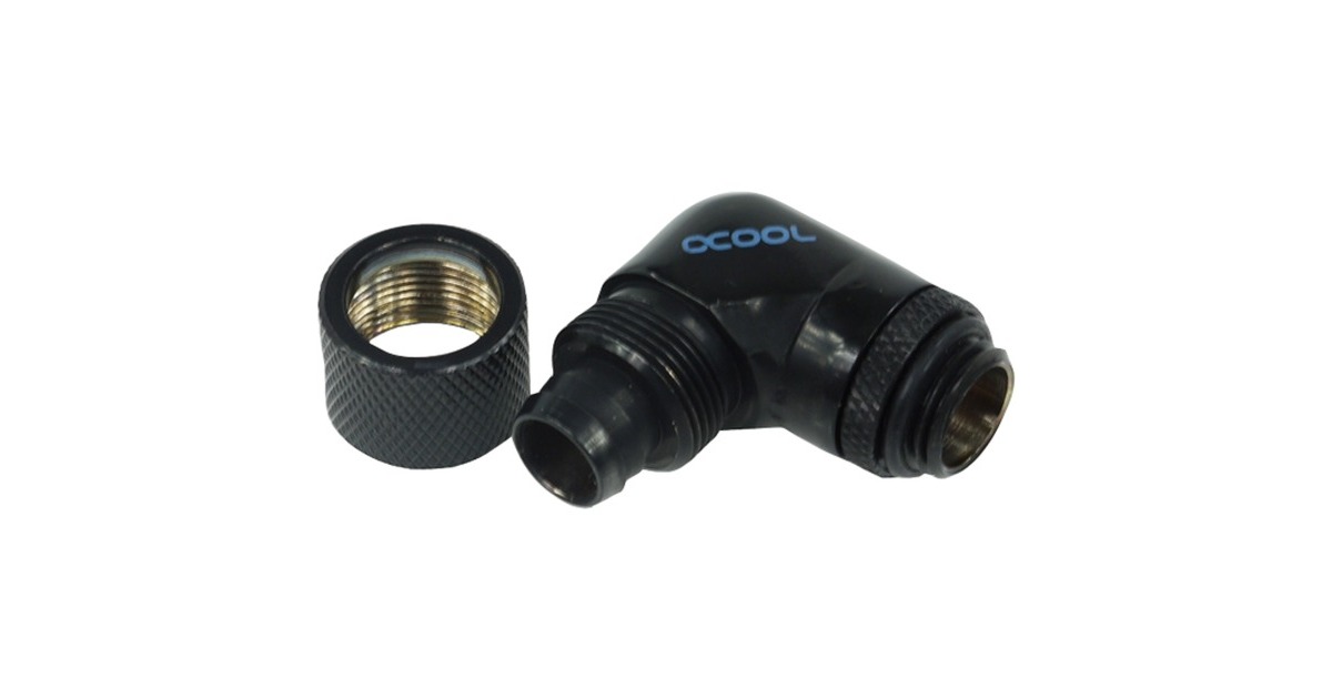 Alphacool HF 13/10 Anschraubtülle 90° drehbar G1/4, Verbindung(schwarz)