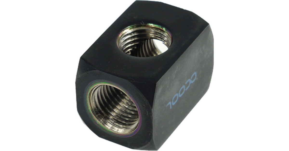 Alphacool HF Anschlussterminal TEE T-Stück Rund G1/4, Anschlüsse(schwarz)