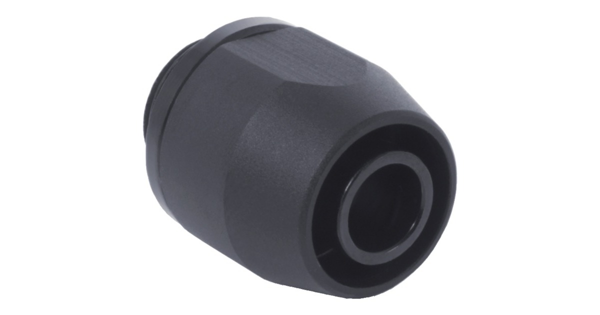 Alphacool HF Anschraubtülle TPV Metall - 12,7/7,6mm Gerade - Black, Verbindung(schwarz)