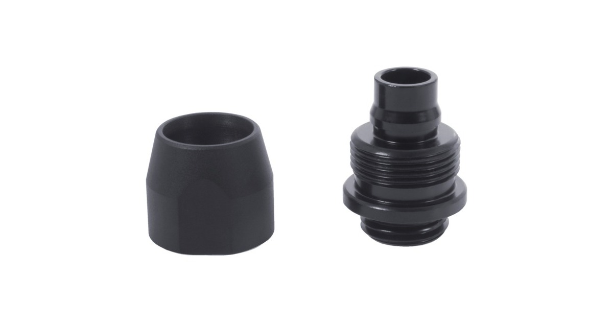 Alphacool HF Anschraubtülle TPV Metall - 12,7/7,6mm Gerade - Black, Verbindung(schwarz)