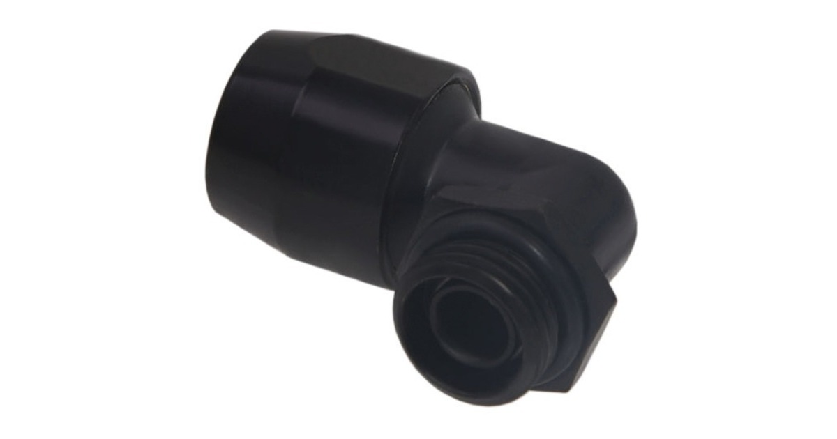 Alphacool HF Anschraubtülle TPV Metall - 90°, Verbindung(schwarz, gewinkelt)