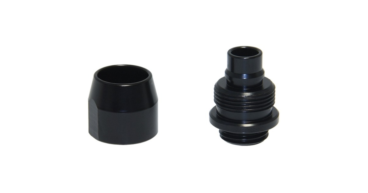 Alphacool HF Anschraubtülle TPV Metall - Gerade - Black, Verbindung(schwarz (matt), 6er Kit)