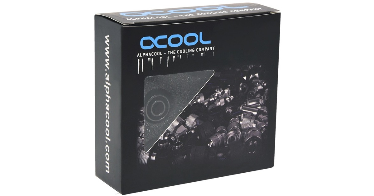 Alphacool HF Anschraubtülle TPV Metall - Gerade - Black, Verbindung(schwarz (matt), 6er Kit)