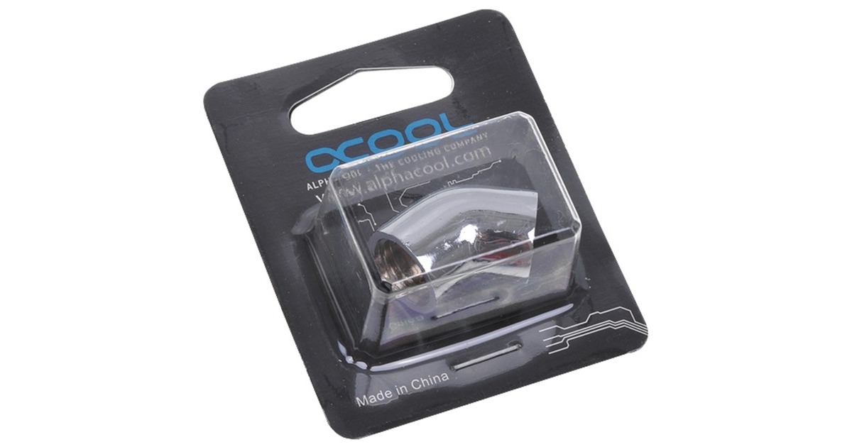 Alphacool HF L-Verbinder 45° G1/4 IG auf G1/4 IG - Chrome, Verbindung(chrom, für weiche Schläuche (PVC, Silikon, Neoprene))