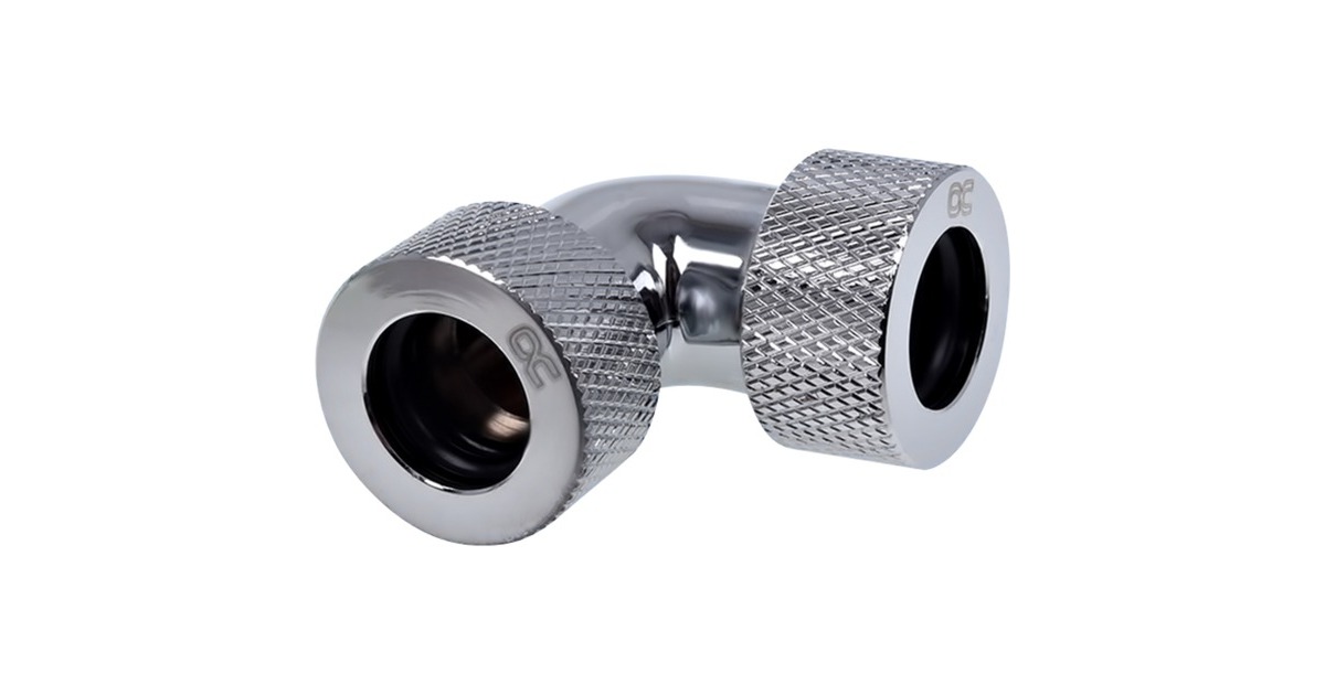 Alphacool HardTube Anschraubtülle, Anschlüsse(chrom, 90° gewinkelt)