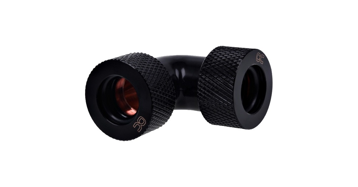 Alphacool HardTube Anschraubtülle, Anschlüsse(schwarz, 90° gewinkelt)