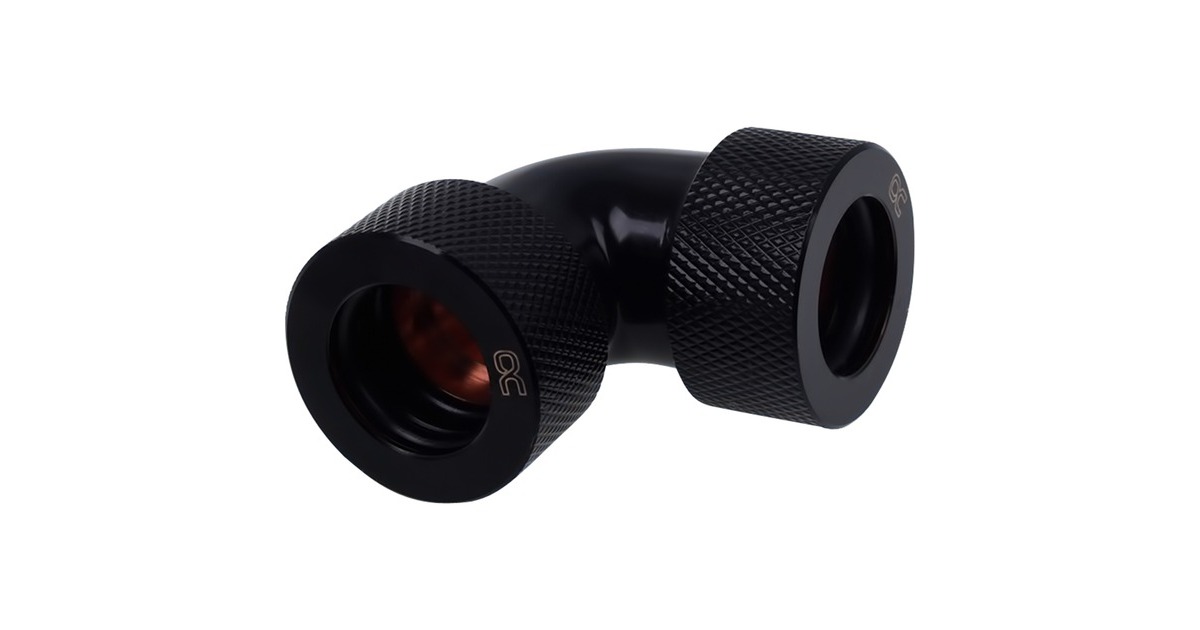 Alphacool HardTube Anschraubtülle, Anschlüsse(schwarz, 90° gewinkelt)