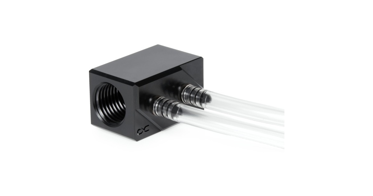 Alphacool MCX 2x Verteiler mit 1m 5/3mm Schlauch, Verbindung(schwarz)