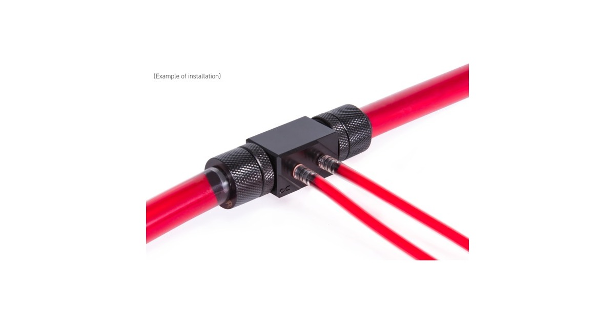 Alphacool MCX 2x Verteiler mit 1m 5/3mm Schlauch, Verbindung(schwarz)