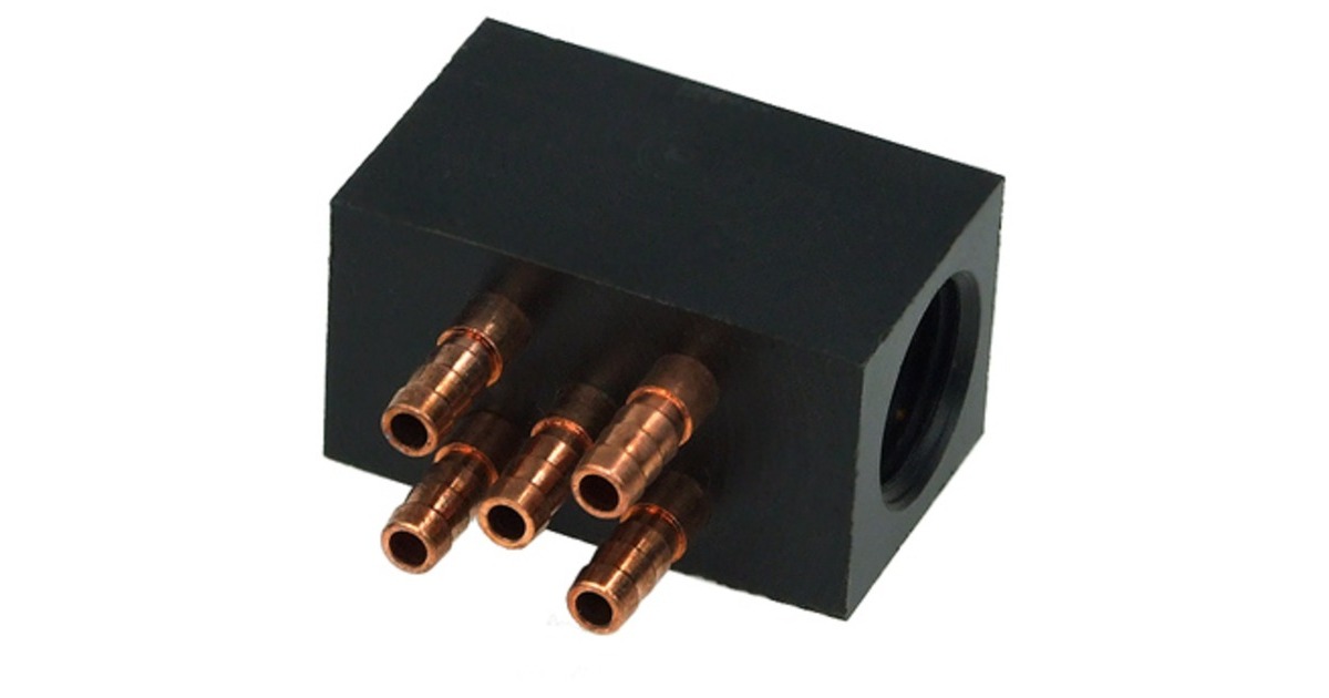 Alphacool MCX 5x Verteiler G1/4(schwarz)