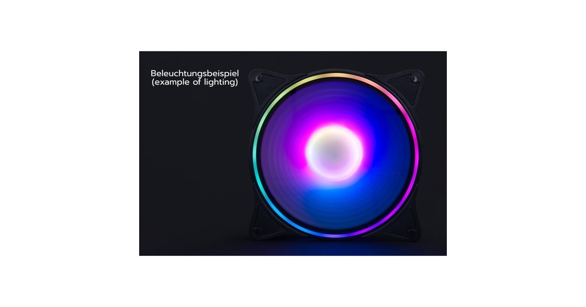 Alphacool Rise Aurora140mm Lüfter 140x140x25mm, Gehäuselüfter(schwarz/transparent)