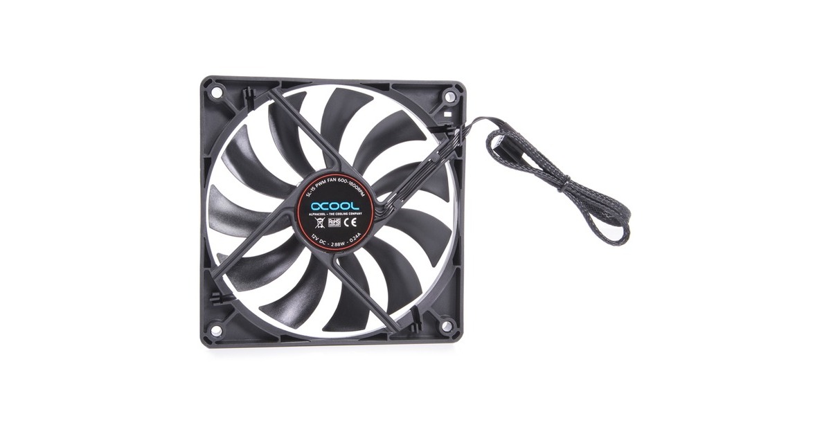 Alphacool SL-15 PWM Fan 600-1800rpm 120x120x15mm, Gehäuselüfter(schwarz)