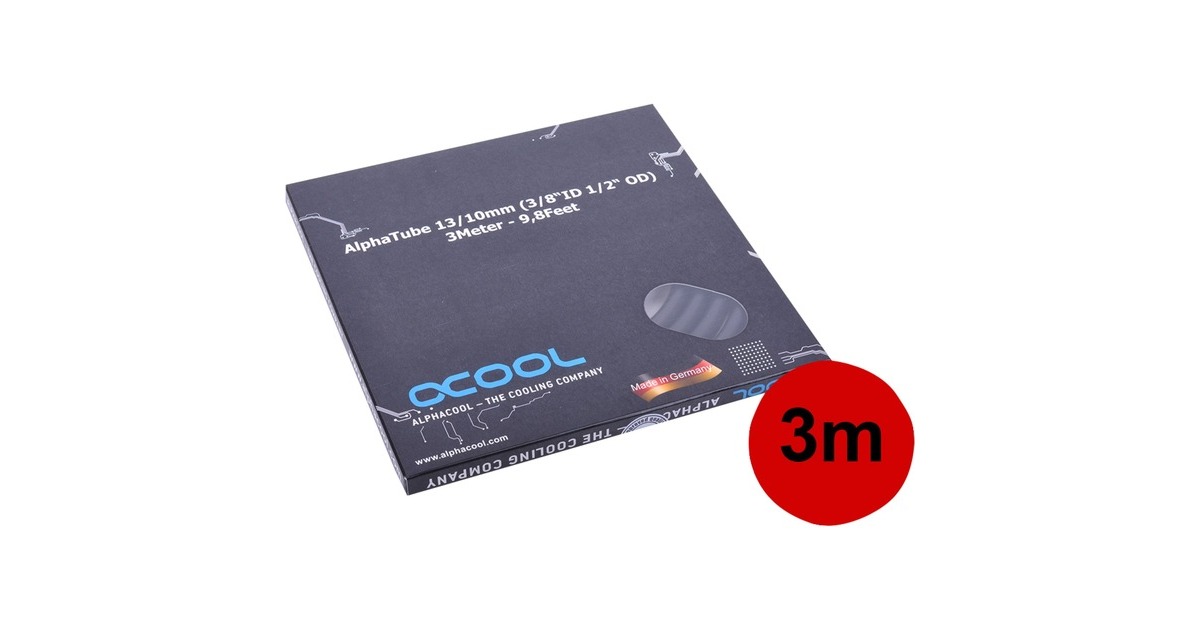 Alphacool Schlauch AlphaTube HF 13/10 (3/8"ID) - UV Schwarz(schwarz)