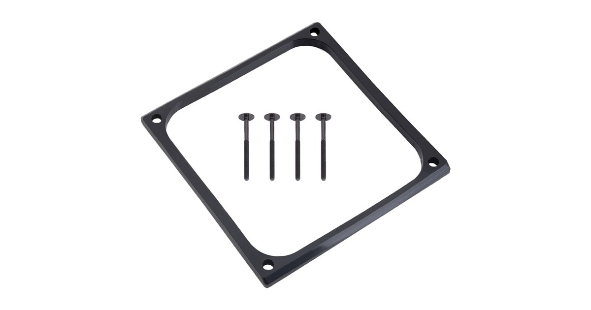 Alphacool Shroud & Entkopplung 120mm (7mm stark), Einbaurahmen(schwarz, inkl. 4x M3x37mm Schrauben)