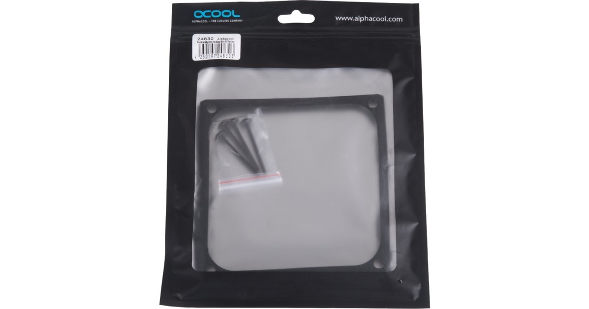 Alphacool Shroud & Entkopplung 120mm (7mm stark), Einbaurahmen(schwarz, inkl. 4x M3x37mm Schrauben)